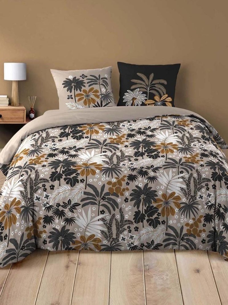 Housse de couette  + 2 taies Alvaro coton 42 fils Rose - Kiabi
