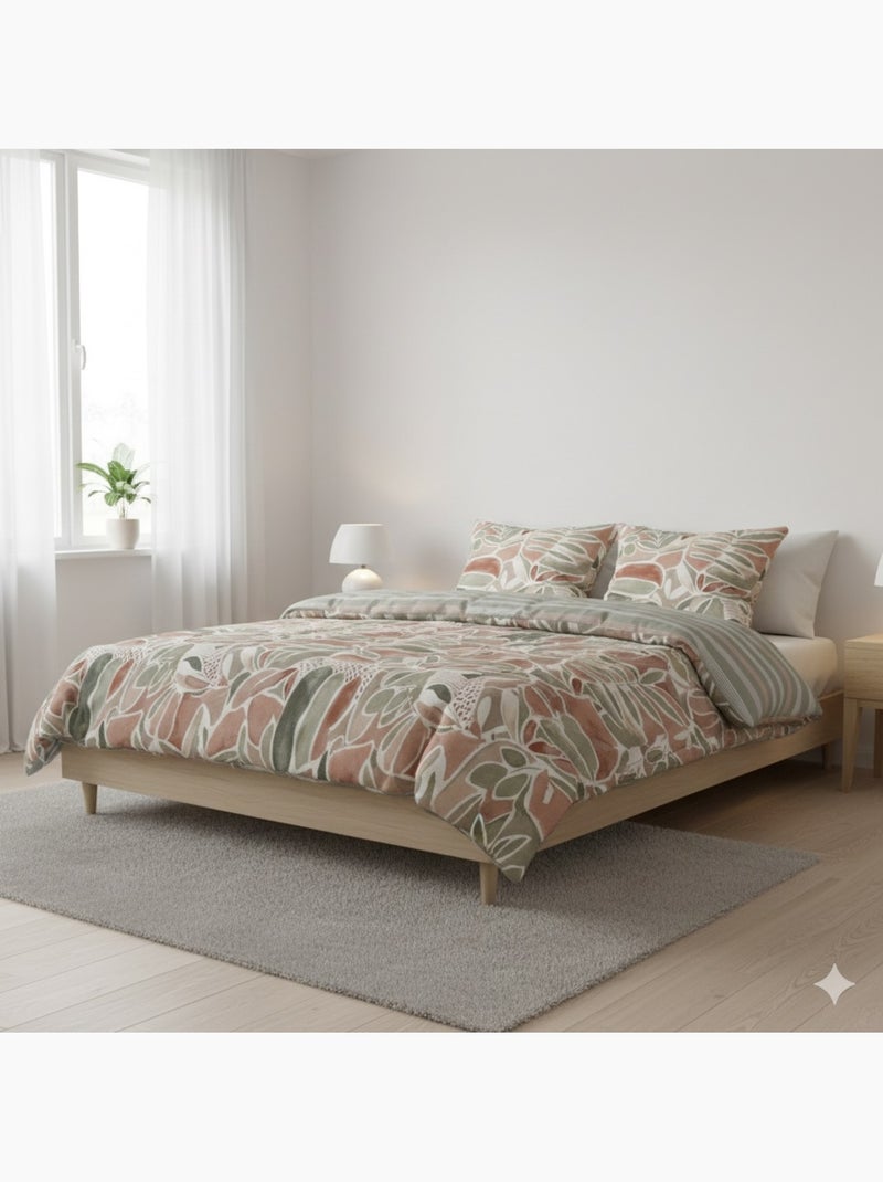 Housse de couette + 2 taies Alvaros Vert - Kiabi