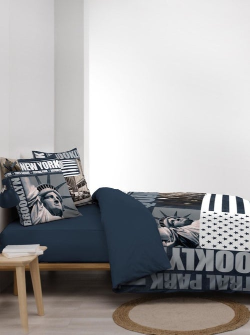 Housse de couette + 2 taies BROOKLYN 100% coton - Kiabi Housse de couette + 2 taies BROOKLYN 100% coton - Kiabi