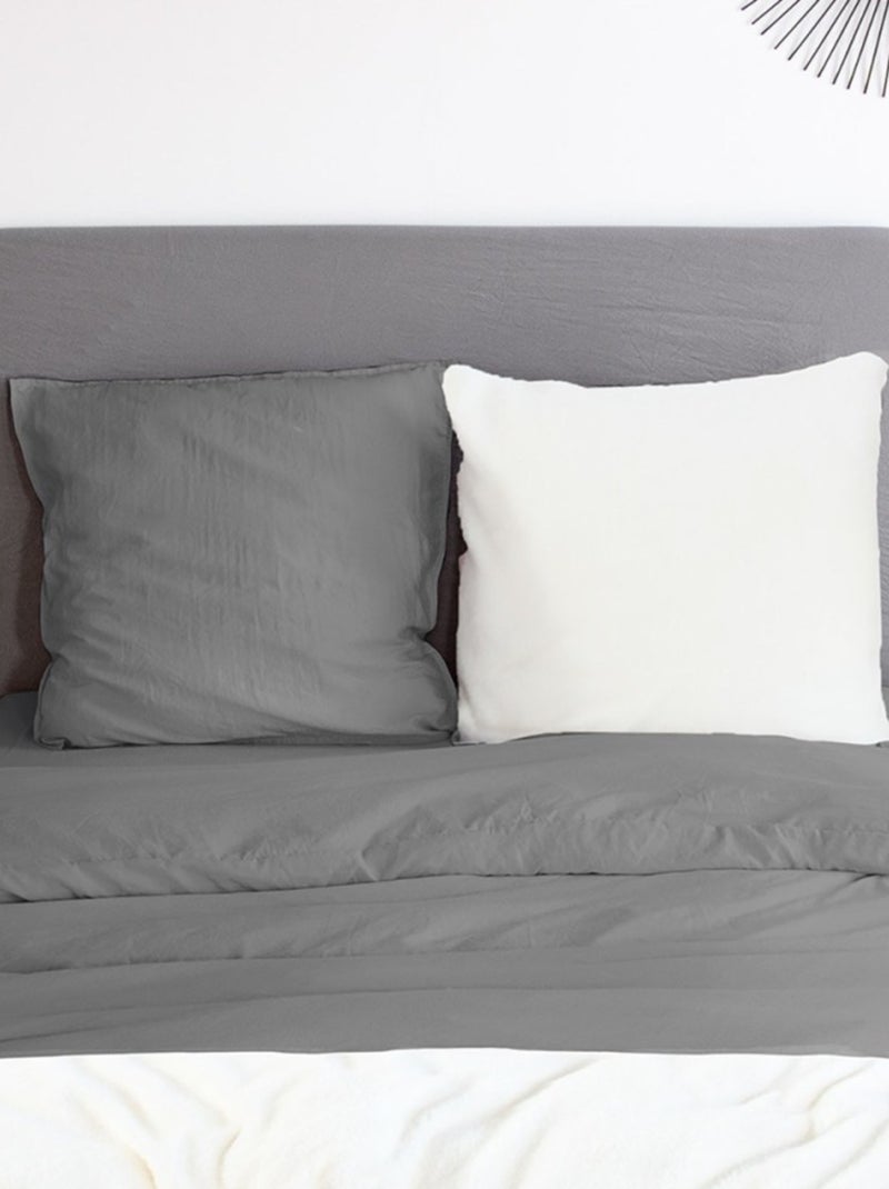 Housse de couette + 2 taies Chaude et douillette Gris - Kiabi