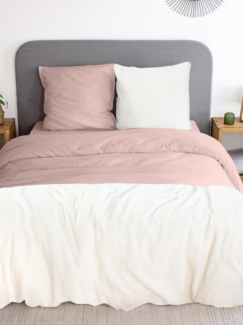 Housse de couette + 2 taies Chaude et douillette Rose - Kiabi