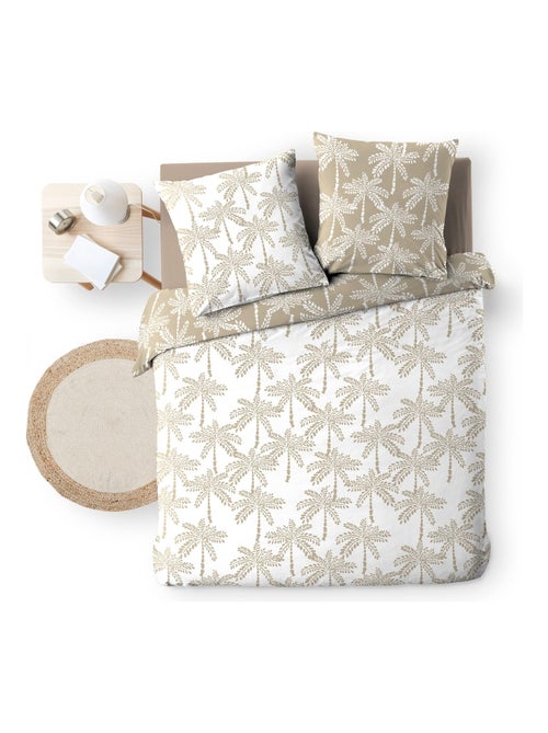Housse de couette + 2 taies Collection Fleurs Oliane - Kiabi