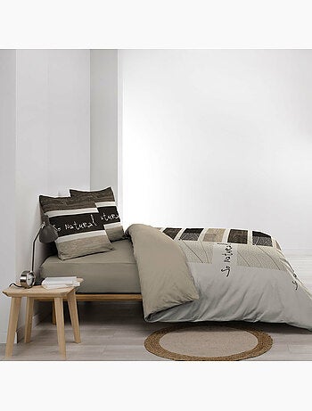 Housse de couette + 2 taies – Coton 42 fils – Motif So Natural