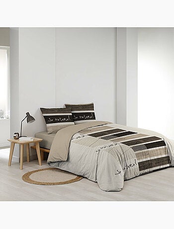 Housse de couette + 2 taies – Coton 42 fils – Motif So Natural