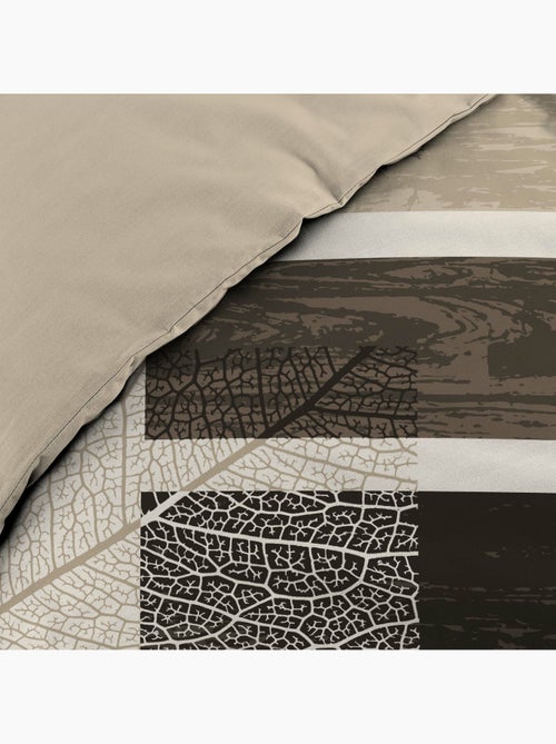 Housse de couette + 2 taies – Coton 42 fils – Motif So Natural - Kiabi
