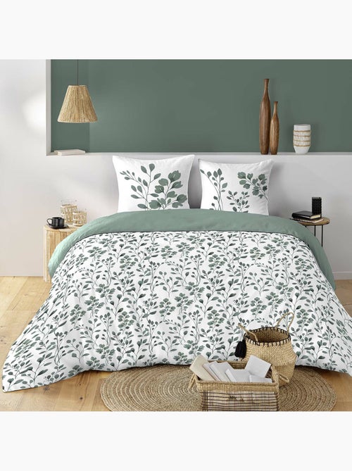 Housse de couette + 2 taies – Coton 57 fils – Imprimé végétal - Kiabi Housse de couette + 2 taies – Coton 57 fils – Imprimé végétal - Kiabi