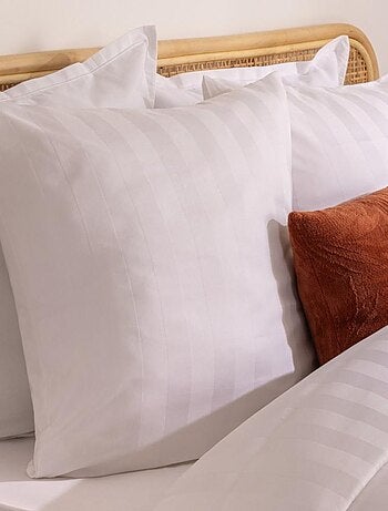 Housse de couette + 2 taies coton satiné blanc