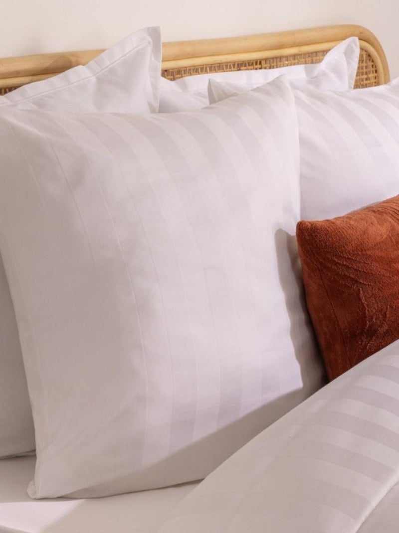 Housse de couette + 2 taies coton satiné blanc Blanc - Kiabi