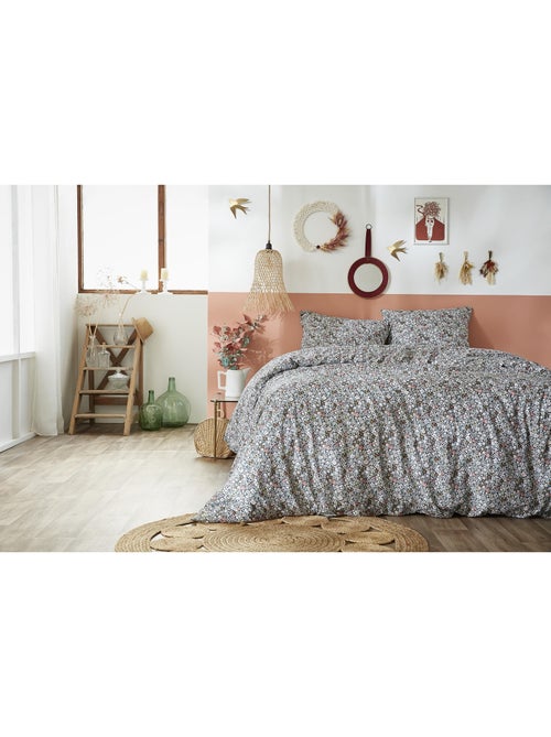 Housse de couette + 2 taies d'oreiller - 100% Coton 57 fils - Malia - Kiabi Housse de couette + 2 taies d'oreiller - 100% Coton 57 fils - Malia - Kiabi