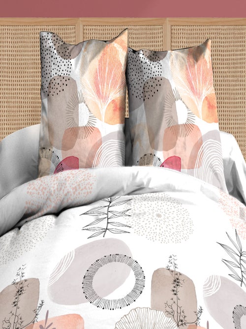 Housse de couette + 2 taies d'oreiller 63 x 63 cm -  Pur coton 57 fils - Aquarel - Kiabi