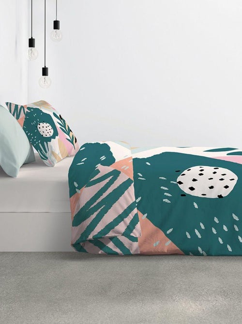 Housse de couette + 2 taies d'oreiller 65x65 cm Coton Emilia - Kiabi Housse de couette + 2 taies d'oreiller 65x65 cm Coton Emilia - Kiabi