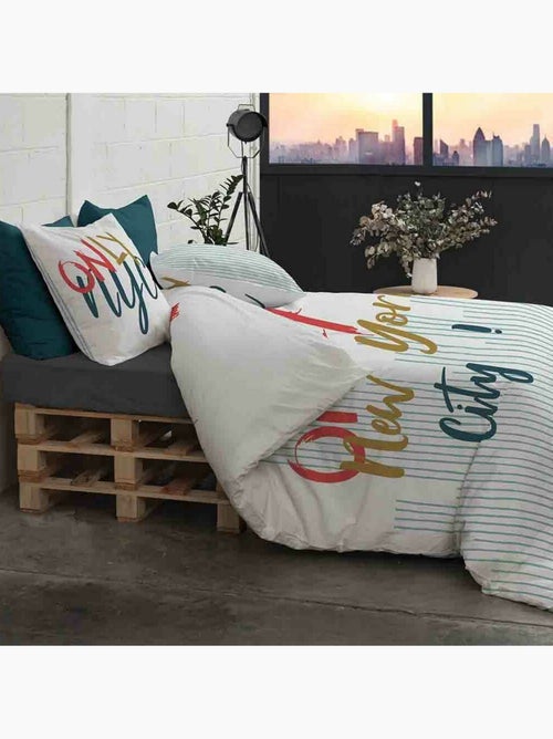 Housse de couette + 2 taies d'oreiller 65x65 cm Coton Only - Kiabi Housse de couette + 2 taies d'oreiller 65x65 cm Coton Only - Kiabi