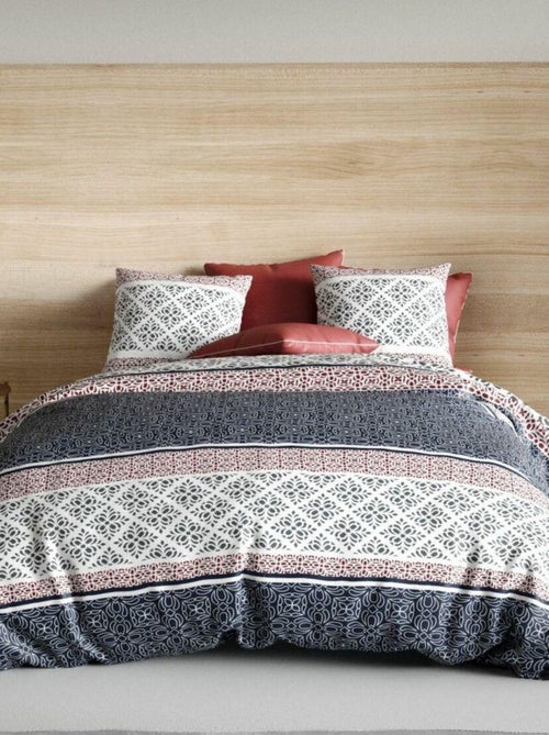 Housse de couette + 2 taies d'oreiller 65x65 cm Coton Sergio - Kiabi