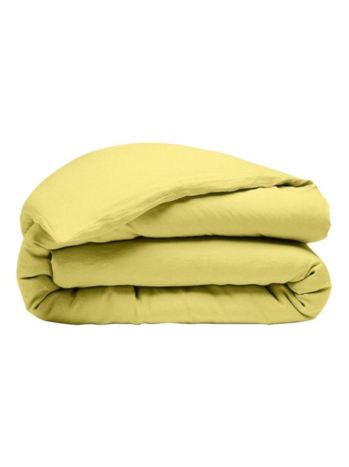 Housse de couette + 2 taies d'oreiller 65x65 cm en lin Français lavé - Kiabi Housse de couette + 2 taies d'oreiller 65x65 cm en lin Français lavé - Kiabi