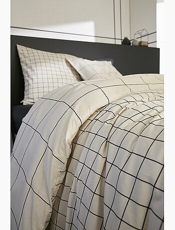 Housse de couette + 2 taies d’oreiller – Coton 57 fils – Carrie Pampa