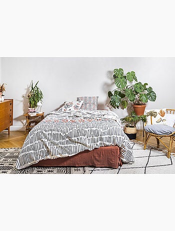 Housse de couette + 2 taies d’oreiller – Coton 57 fils – ETHNIC