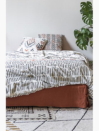 Housse de couette + 2 taies d’oreiller – Coton 57 fils – ETHNIC