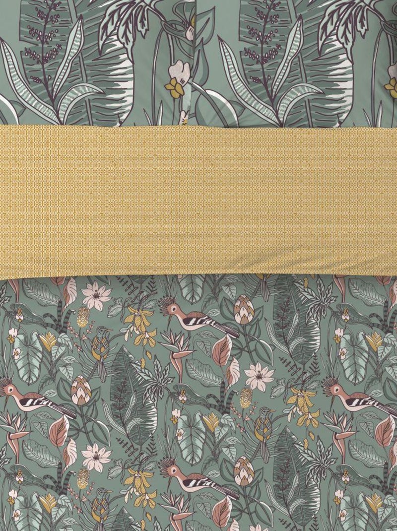 Housse de couette + 2 taies d'oreiller, coton 57 fils, Hupia Vert - Kiabi