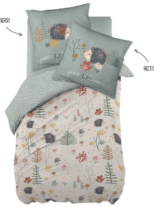 Housse de couette + 2 taies d'oreiller coton 57 fils Lapin Polisson - Kiabi Housse de couette + 2 taies d'oreiller coton 57 fils Lapin Polisson - Kiabi