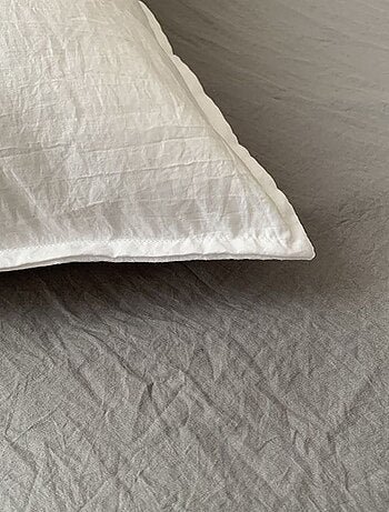 Housse de couette + 2 taies d'oreiller en microfibre lavé