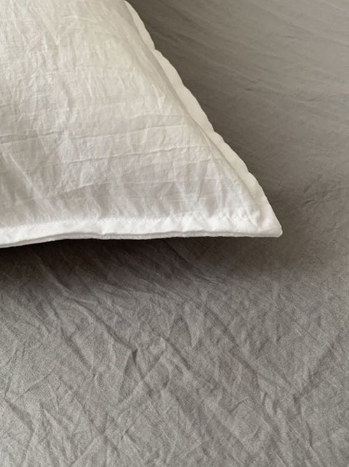 Housse de couette + 2 taies d'oreiller en microfibre lavé - Kiabi