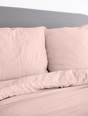 Housse de couette + 2 taies d'oreiller en microfibre lavé