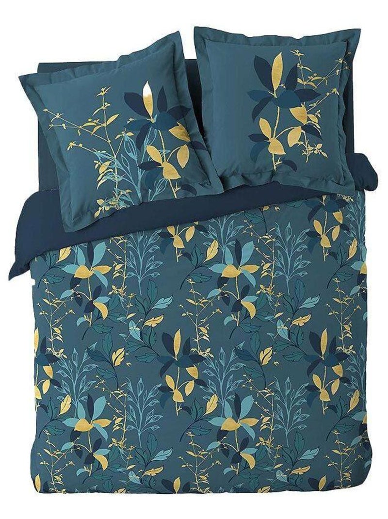Housse de couette + 2 taies d'oreiller Graminella Bleu - Kiabi