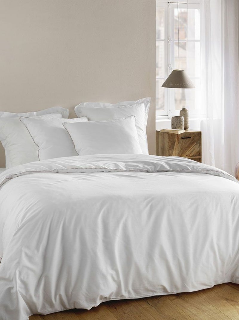 Housse de couette + 2 taies d'oreiller Noémie Blanc - Kiabi