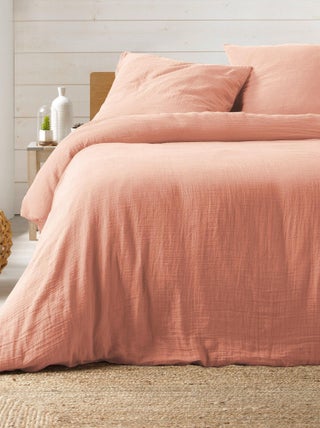 Housse de couette + 2 taies Gaze de coton Collection Couleurs