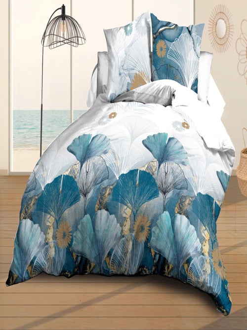 Housse de couette + 2 taies Microfibre - Entretien Facile - Ginko - Kiabi
