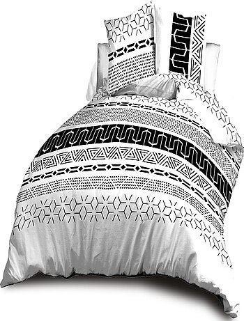 Housse de couette + 2 taies Microfibre - Entretien Facile - Graphic