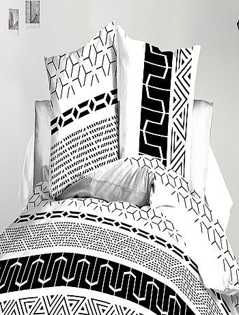 Housse de couette + 2 taies Microfibre - Entretien Facile - Graphic