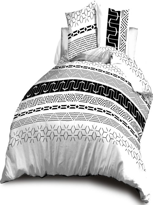 Housse de couette + 2 taies Microfibre - Entretien Facile - Graphic - Kiabi Housse de couette + 2 taies Microfibre - Entretien Facile - Graphic - Kiabi