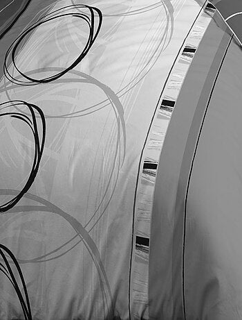 Housse de couette + 2 taies Microfibre - Entretien Facile - Roue-libre gris