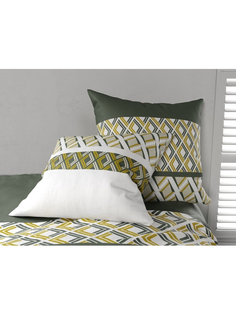 Housse de couette + 2 taies Naya Vert - Kiabi