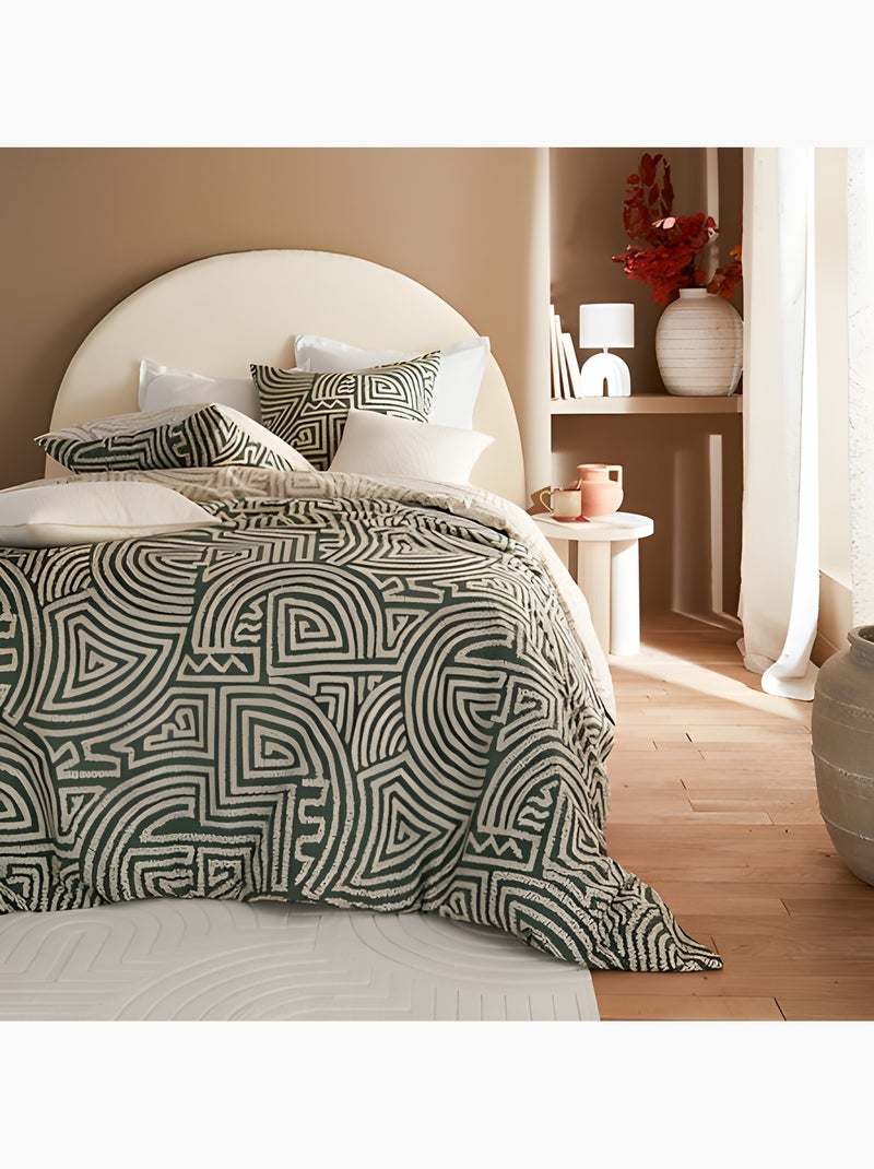 Housse de couette + 2 taies Naya Vert - Kiabi