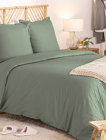 Housse de couette + 2 taies Percale de coton Uni