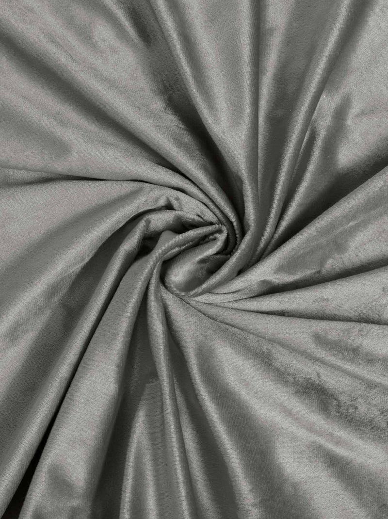 Housse de couette + 2 taies velours Veline gris anthracite - Kiabi