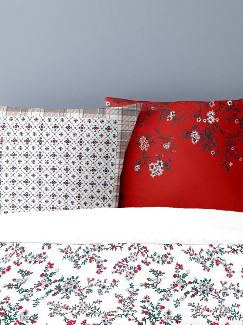 Housse de couette 200x200 + 2 taies flanelle 100% coton Blanc - Kiabi