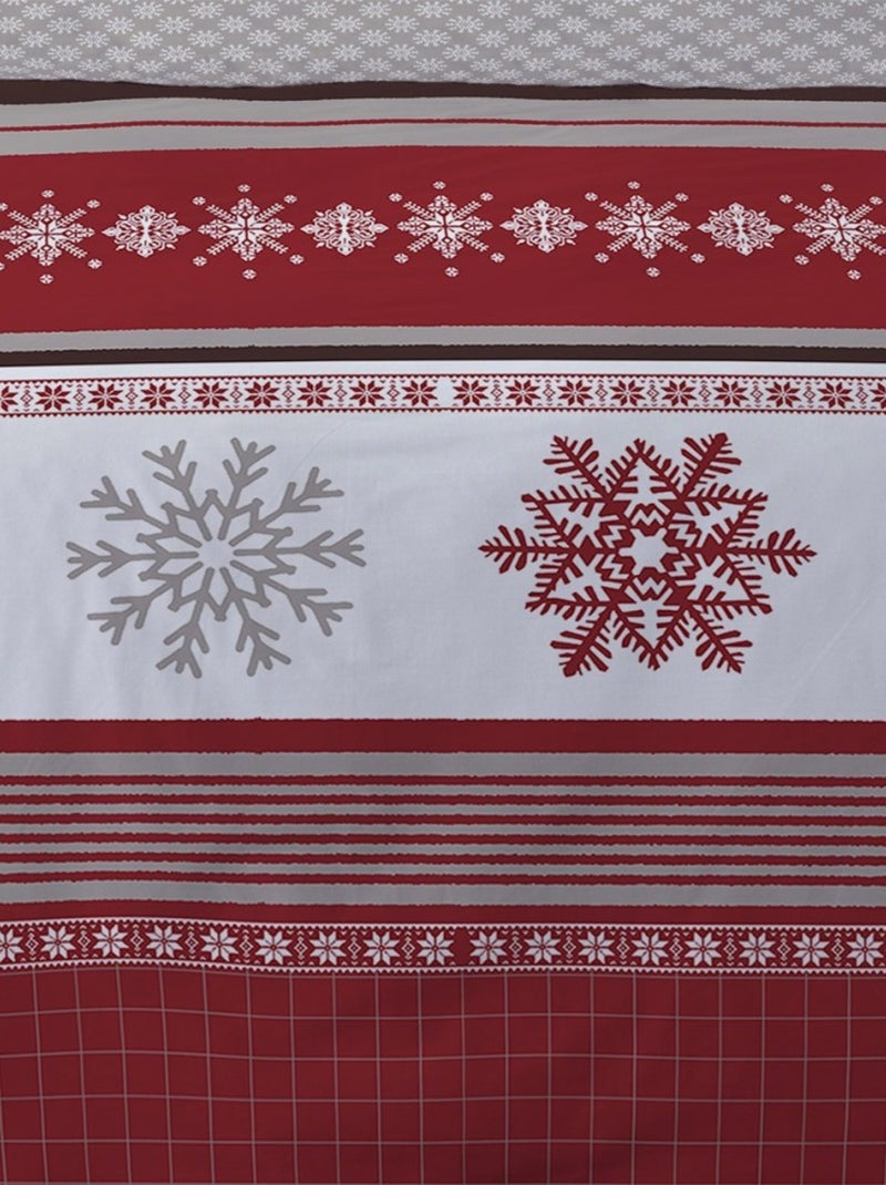 Housse de couette 200x200 Adèle + 2 taies coton flanelle Rouge - Kiabi