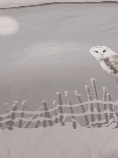 Housse de couette 200x200 CHOUETTE + 2 taies 100% coton - Kiabi