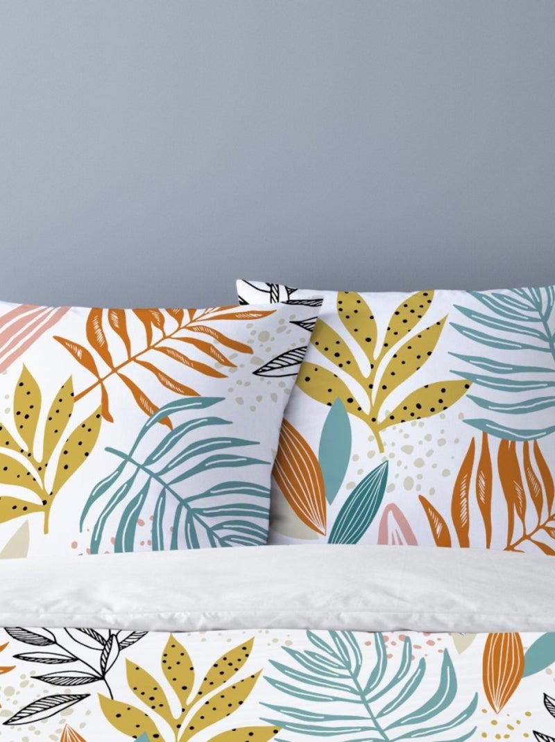 Housse de couette 200x200 FLORIS + 2 taies 100% coton Multicolore - Kiabi
