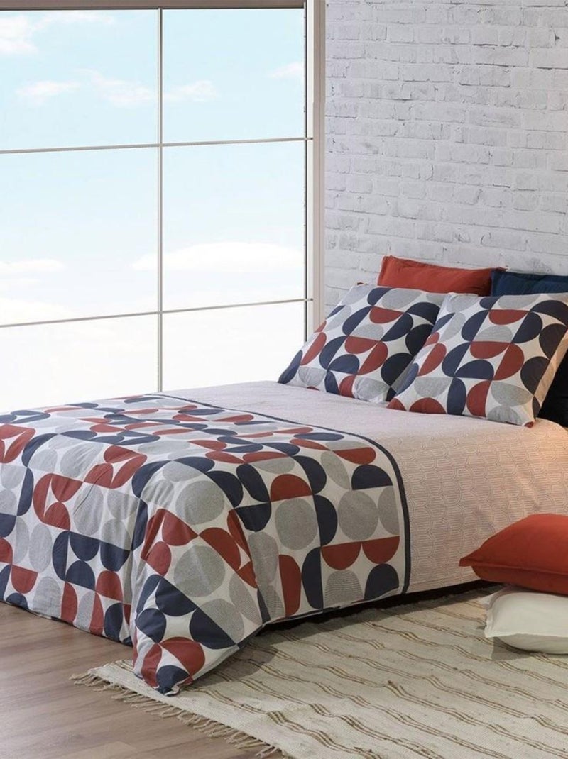 Housse de couette 200x200 Moon + 2 taies 100% coton 57 fils Blanc - Kiabi