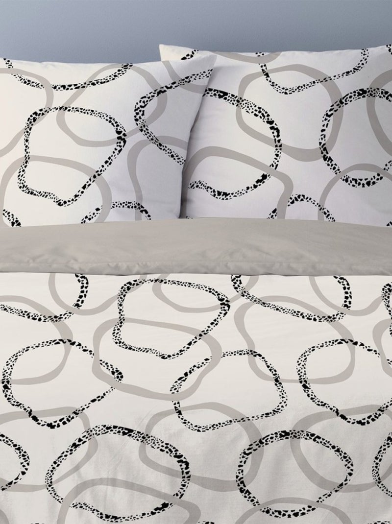 Housse de couette 200x200 Roanne + 2 taies Beige - Kiabi