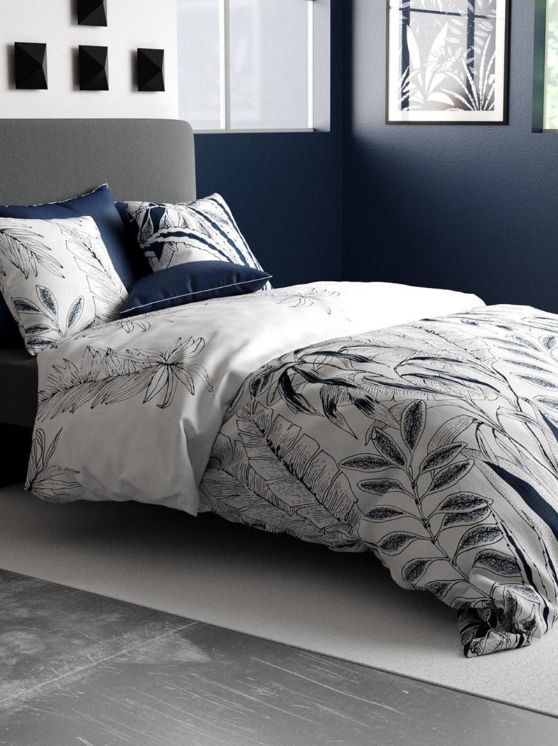 Housse de couette 200x200 Zanzibar + 2 taies 100% coton 57 fils Blanc - Kiabi