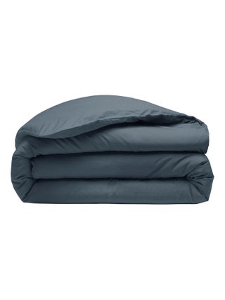 Housse de couette 220 x 240 cm  Percale de coton lavé bleu