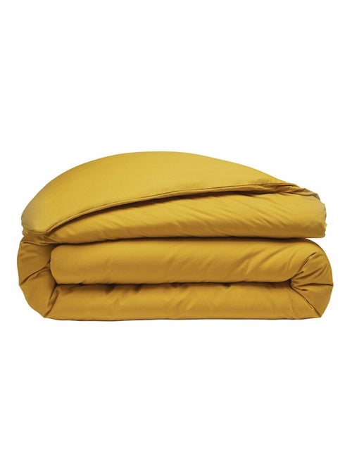 Housse de couette 220 x 240 cm  Percale de coton lavé jaune - Kiabi