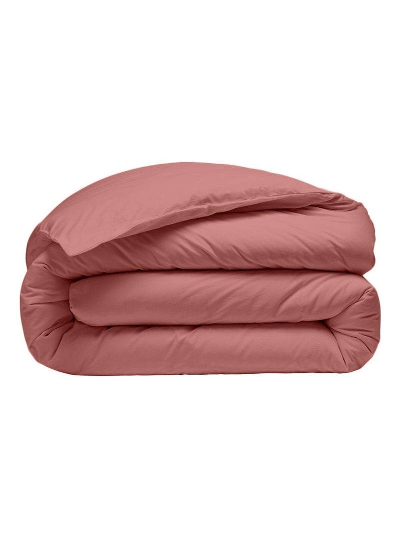 Housse de couette 220 x 240 cm  Percale de coton lavé vieux rose Vieux rose - Kiabi