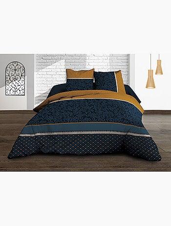 Housse de couette 220x240 + 2 taies - Pur coton 57 fils - Alix