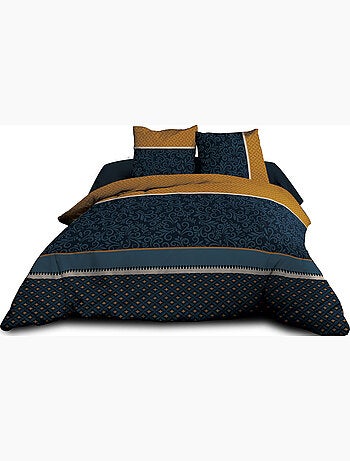 Housse de couette 220x240 + 2 taies - Pur coton 57 fils - Alix